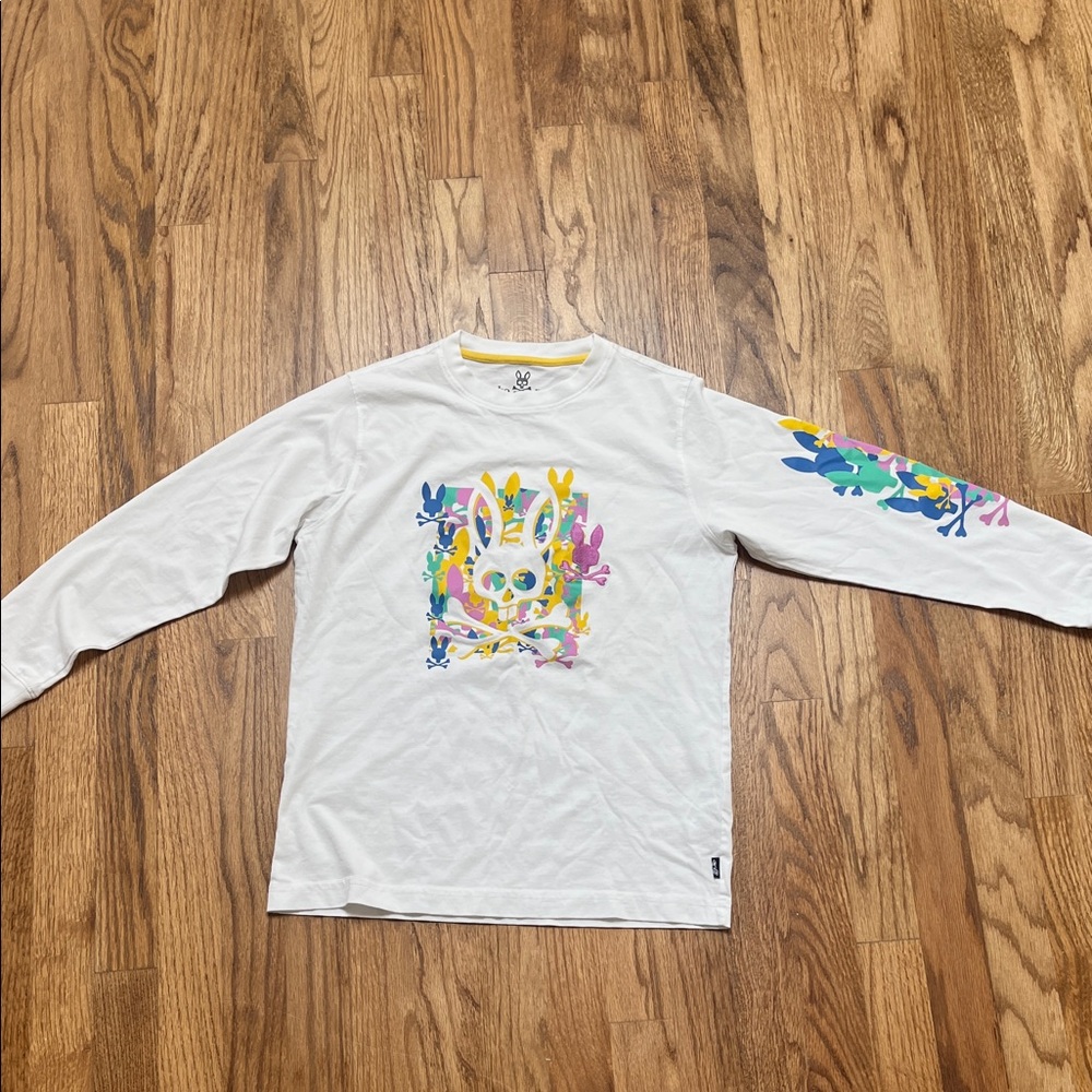 Psycho Bunny - Kids White Graphic Long Sleeve Shirt